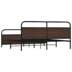vidaXL Kovový posteľný rám bez matraca hnedý dub 180x200 cm – Obrázok 7
