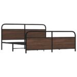 vidaXL Kovový posteľný rám bez matraca hnedý dub 193x200 cm – Obrázok 3