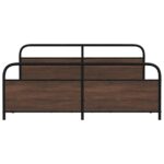 vidaXL Kovový posteľný rám bez matraca hnedý dub 193x200 cm – Obrázok 5