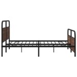 vidaXL Kovový posteľný rám bez matraca hnedý dub 193x200 cm – Obrázok 6