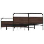 vidaXL Kovový posteľný rám bez matraca hnedý dub 193x200 cm – Obrázok 7