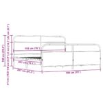 vidaXL Kovový posteľný rám bez matraca hnedý dub 193x200 cm – Obrázok 9