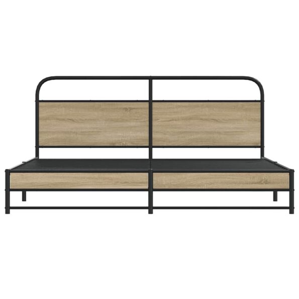 vidaXL Kovový posteľný rám bez matraca dymový dub 183x200 cm – Obrázok 5
