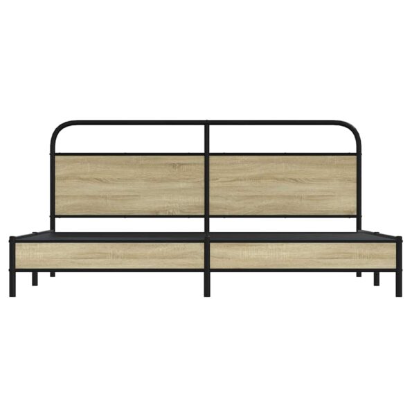 vidaXL Kovový posteľný rám bez matraca dub sonoma 183x213 cm – Obrázok 5