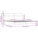 vidaXL Kovový posteľný rám bez matraca dub sonoma 183x213 cm – Obrázok 9