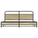 vidaXL Kovový posteľný rám bez matraca dub sonoma 180x200 cm – Obrázok 5