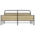vidaXL Kovový posteľný rám bez matraca dub sonoma 183x213 cm – Obrázok 5