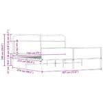 vidaXL Kovový posteľný rám bez matraca dub sonoma 183x213 cm – Obrázok 9