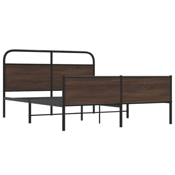 vidaXL Kovový posteľný rám bez matraca hnedý dub 160x200 cm – Obrázok 3