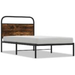 vidaXL Posteľný rám bez matraca 90x190 cm dymový dub kompozitné drevo – Obrázok 2