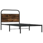 vidaXL Posteľný rám bez matraca 90x190 cm dymový dub kompozitné drevo – Obrázok 3