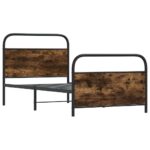 vidaXL Posteľný rám bez matraca 100x200 cm dymový dub kompozitné drevo – Obrázok 3