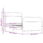 vidaXL Posteľný rám bez matraca 100x200 cm dymový dub kompozitné drevo – Obrázok 9