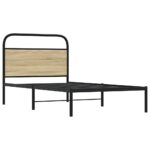vidaXL Posteľný rám bez matraca 90x190 cm dub sonoma kompozitné drevo – Obrázok 5