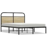 vidaXL Posteľný rám bez matraca 120x200 cm dub sonoma kompozitné drevo – Obrázok 2