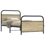 vidaXL Posteľný rám bez matraca 107x203 cm dub sonoma kompozitné drevo