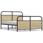 vidaXL Posteľný rám bez matraca 120x190 cm dub sonoma kompozitné drevo – Obrázok 2