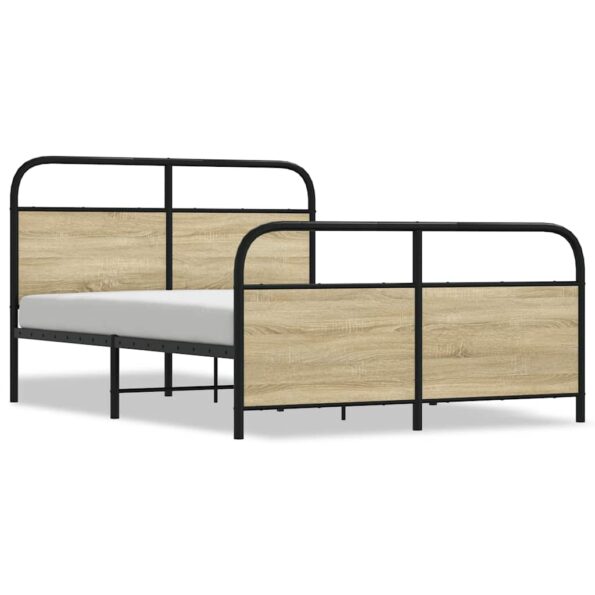 vidaXL Posteľný rám bez matraca 120x190 cm dub sonoma kompozitné drevo – Obrázok 2