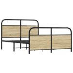vidaXL Posteľný rám bez matraca 120x190 cm dub sonoma kompozitné drevo – Obrázok 5