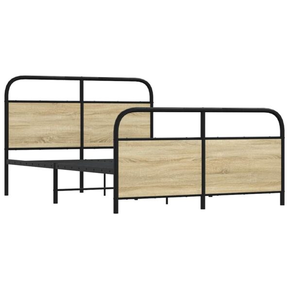 vidaXL Posteľný rám bez matraca 120x190 cm dub sonoma kompozitné drevo – Obrázok 5