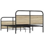 vidaXL Posteľný rám bez matraca 120x190 cm dub sonoma kompozitné drevo – Obrázok 7