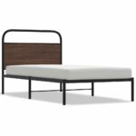 vidaXL Posteľný rám bez matraca 90x190 cm hnedý dub kompozitné drevo – Obrázok 2