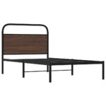 vidaXL Posteľný rám bez matraca 90x190 cm hnedý dub kompozitné drevo – Obrázok 3