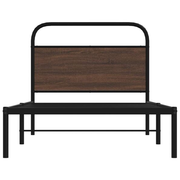 vidaXL Posteľný rám bez matraca 90x190 cm hnedý dub kompozitné drevo – Obrázok 5