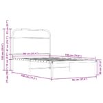 vidaXL Posteľný rám bez matraca 90x190 cm hnedý dub kompozitné drevo – Obrázok 9