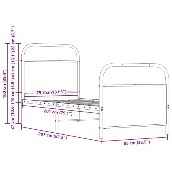 VXL8721158564108_g_en_hd_7.jpg vidaXL Posteľný rám bez matraca 80x200 cm hnedý dub kompozitné drevo – Obrázok 9
