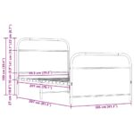 vidaXL Posteľný rám bez matraca 100x200 cm hnedý dub kompozitné drevo – Obrázok 9