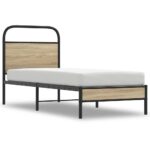 vidaXL Posteľný rám bez matraca 80x200 cm dymový dub kompozitné drevo – Obrázok 2
