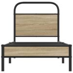 vidaXL Posteľný rám bez matraca 80x200 cm dymový dub kompozitné drevo – Obrázok 5