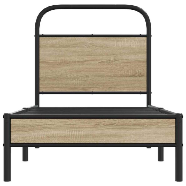 vidaXL Posteľný rám bez matraca 80x200 cm dymový dub kompozitné drevo – Obrázok 5