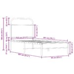 vidaXL Posteľný rám bez matraca 80x200 cm dymový dub kompozitné drevo – Obrázok 9