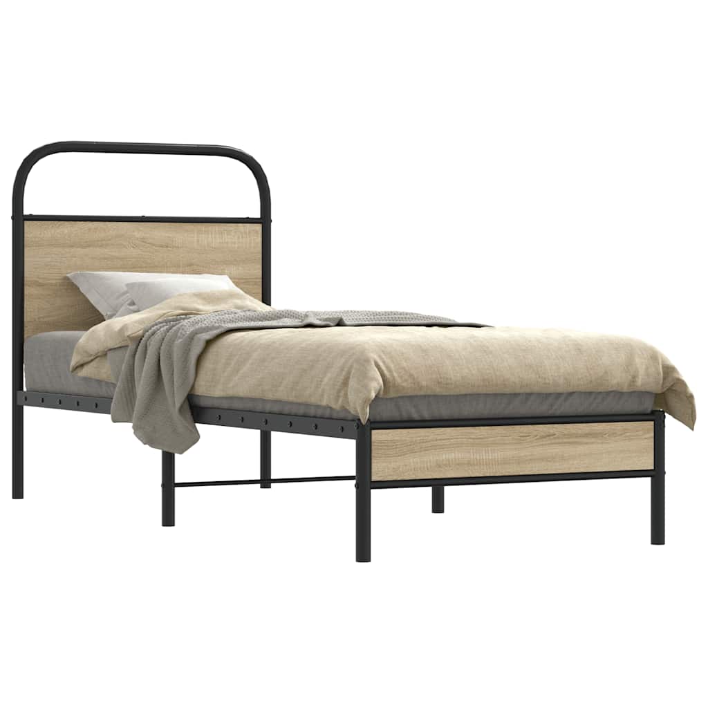 VXL8721158564412_m_en_hd_1.jpg vidaXL Posteľný rám bez matraca 80x200 cm dymový dub kompozitné drevo – Obrázok 1