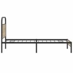 vidaXL Posteľný rám bez matraca 100x190 cm dymový dub kompozitné drevo – Obrázok 6
