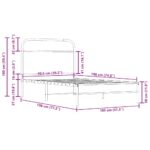 vidaXL Posteľný rám bez matraca 100x190 cm dymový dub kompozitné drevo – Obrázok 9