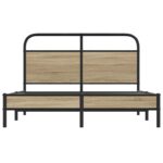 vidaXL Posteľný rám bez matraca 120x200 cm dymový dub kompozitné drevo – Obrázok 5