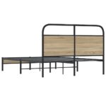 vidaXL Posteľný rám bez matraca 120x200 cm dymový dub kompozitné drevo – Obrázok 7