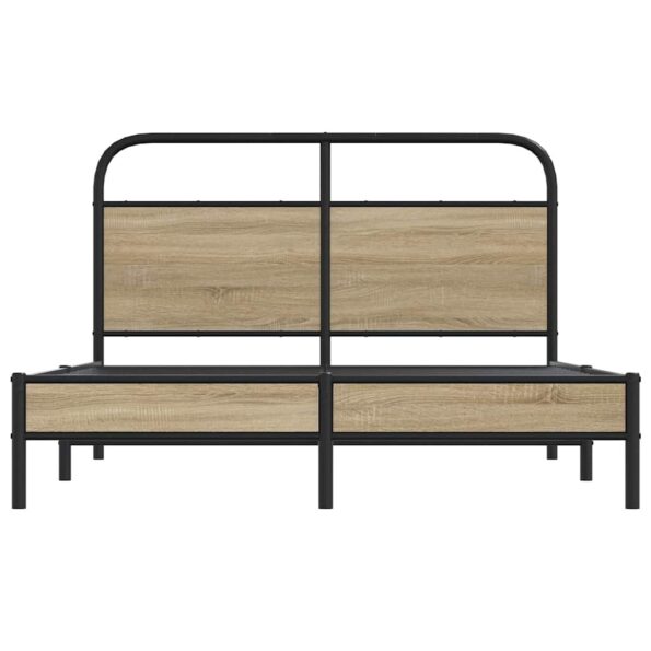 vidaXL Posteľný rám bez matraca 135x190 cm dymový dub kompozitné drevo – Obrázok 5