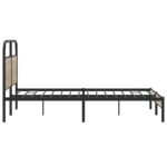 vidaXL Posteľný rám bez matraca 135x190 cm dymový dub kompozitné drevo – Obrázok 6