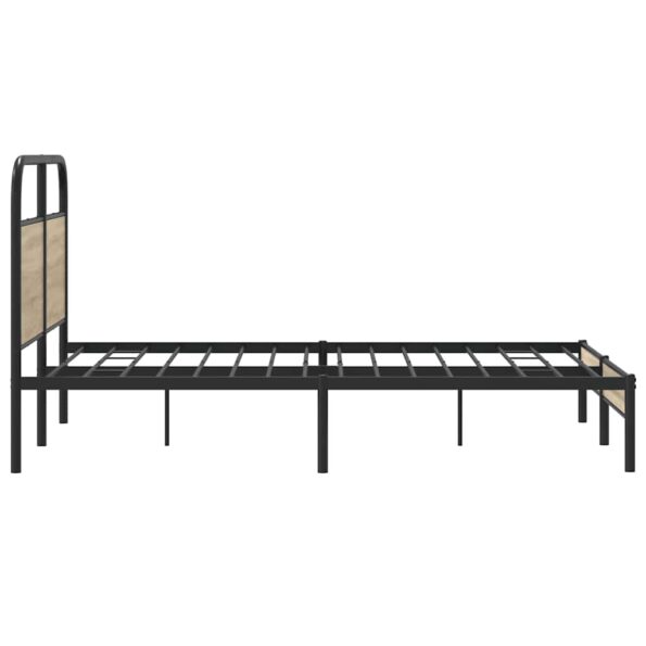 vidaXL Posteľný rám bez matraca 135x190 cm dymový dub kompozitné drevo – Obrázok 6