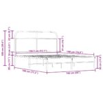 vidaXL Posteľný rám bez matraca 135x190 cm dymový dub kompozitné drevo – Obrázok 9