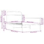 vidaXL Posteľný rám bez matraca 90x190 cm dub sonoma kompozitné drevo – Obrázok 9
