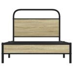 vidaXL Posteľný rám bez matraca 100x200 cm dub sonoma kompozitné drevo – Obrázok 5