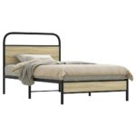 vidaXL Posteľný rám bez matraca 100x200 cm dub sonoma kompozitné drevo