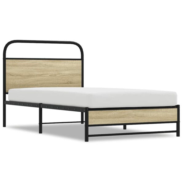 vidaXL Posteľný rám bez matraca 100x200 cm dub sonoma kompozitné drevo – Obrázok 2