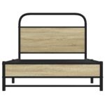 vidaXL Posteľný rám bez matraca 100x200 cm dub sonoma kompozitné drevo – Obrázok 5
