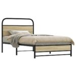 vidaXL Posteľný rám bez matraca 100x200 cm dub sonoma kompozitné drevo